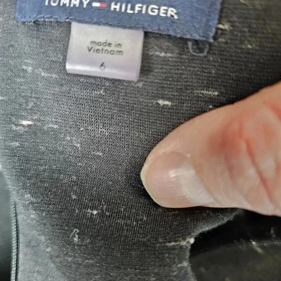 Tommy Hilfiger Black Speckled Sleeveless Fit Flare Dress 6 Minimalist Classic - Picture 6 of 9